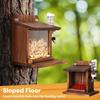 Wooden Squirrel Feeder with Lift Up Lid Stable Hanging Garden Pet Feeding Station