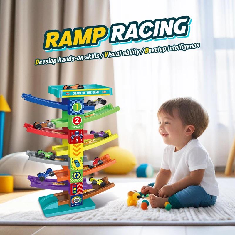 Track Cars Toys Models Gliding Inertia Car Vehicle Traffic Slide Running Car Parking Games Child Educational Toys for Boys Baby