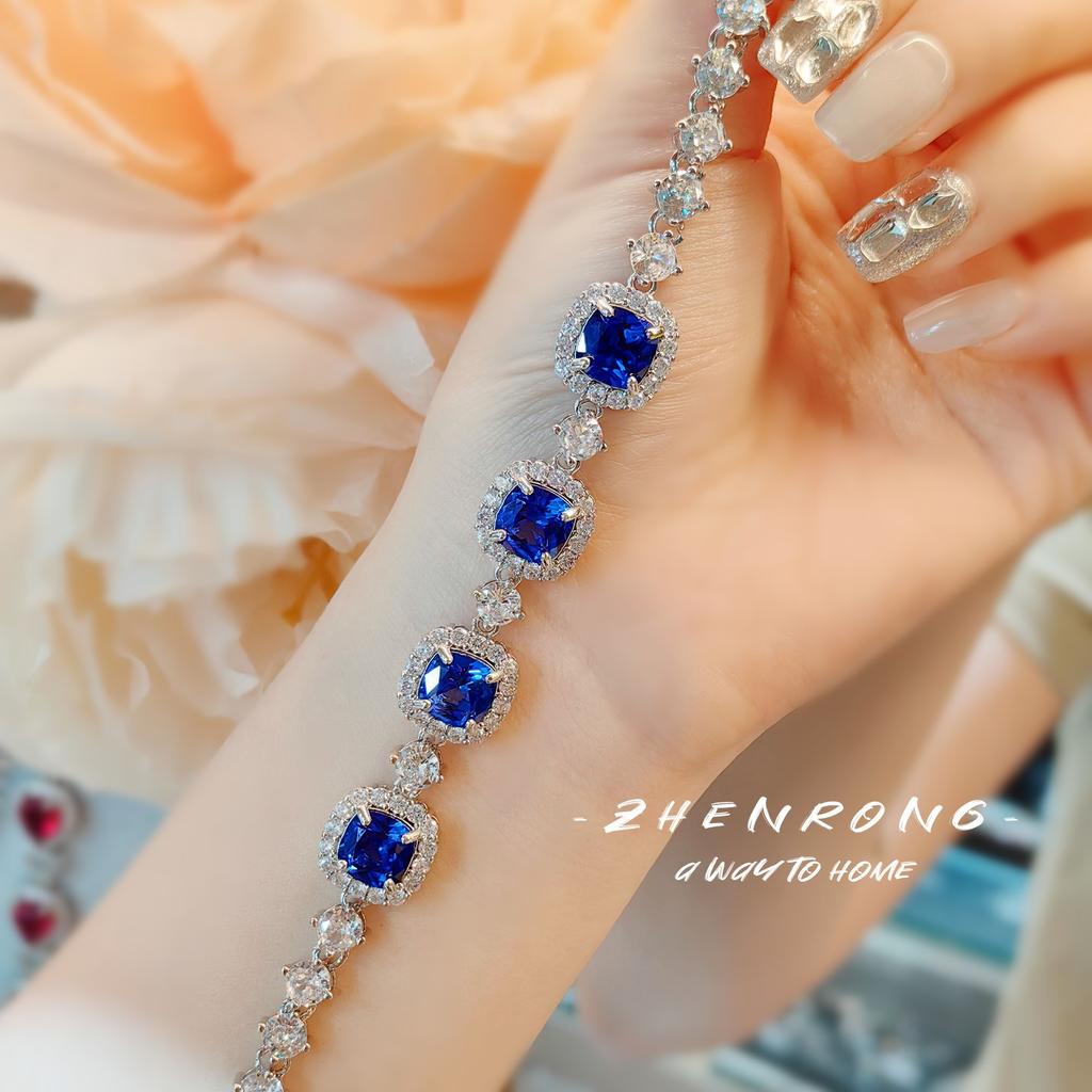 New Trendy Lab Crushed Ice Cut Moissanite Tennis Bracelets For Women Elegant   Color Noble Bangles Cz Fine Jewelry