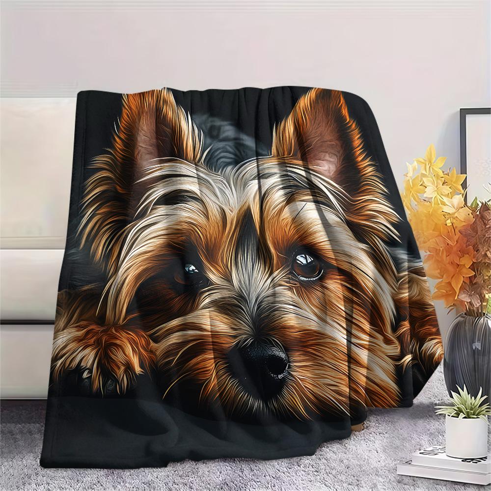 Dog Print Flannel Blanket, High quality Comfortable for All Seasons, Home Decor, Warmth and Comfort, Perfect for Christmas Gifts