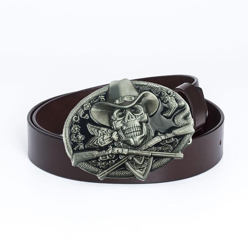 Trendy Men's Retro Cowhide Leather Belt - Genuine Casual Style for Trousers