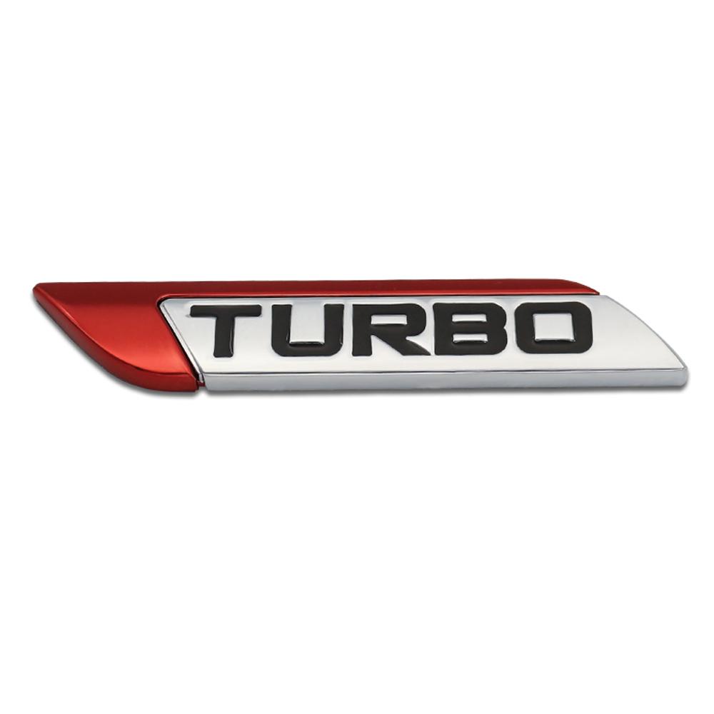 

3D Metal Turbo Letter Front Grille Emblem Badge Sticker Decals Turbocharged Car sticker Logo Emblem Badge Decals Car Styling червоний