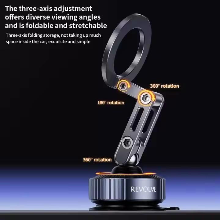 Z25 Car Phone Holder Vacuum Suction & Foldable Magnetic Phone Mount Universal Dashboard Cell Phone Stand for iPhone
