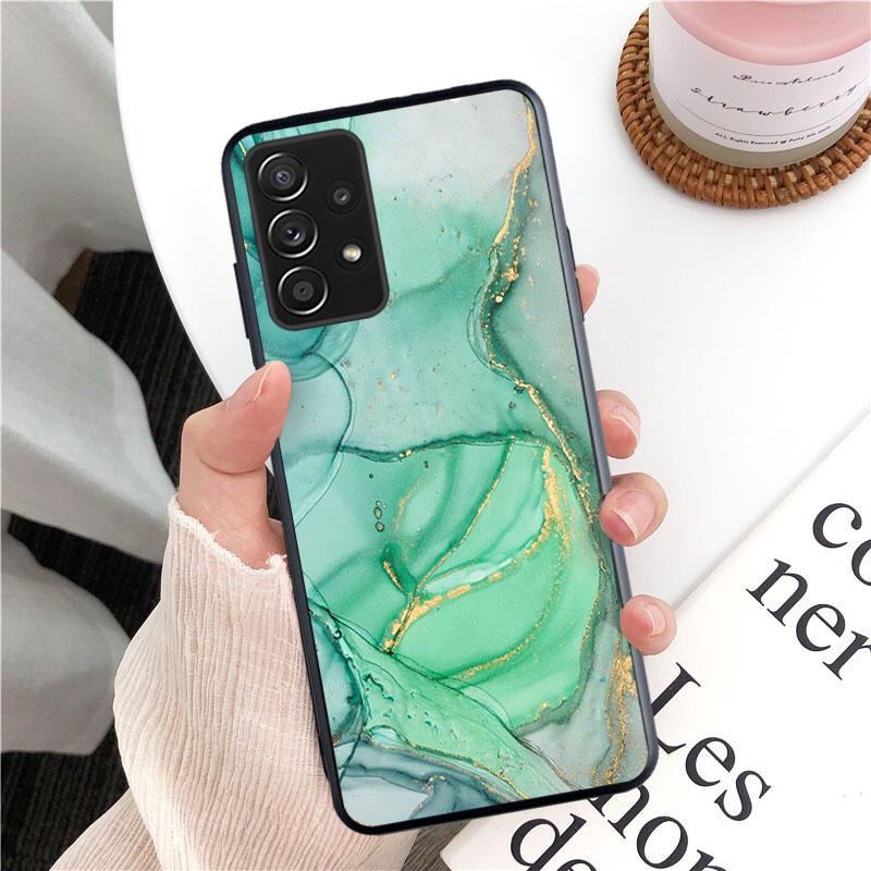 Green Blue Purple Marble Phone Case for Samsung Galaxy A13 A22 A12 A32 A71 A11 A21S A33 A52 A72 A51 A50 A70 A31 M31