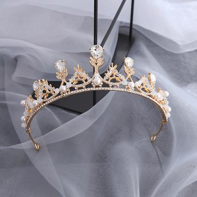 Korean Style Bridal Crown Wedding Hairstyle Headdress Dinner Birthday Performance Catwalk Crystal Crown Princess Hairpin Korean Version
