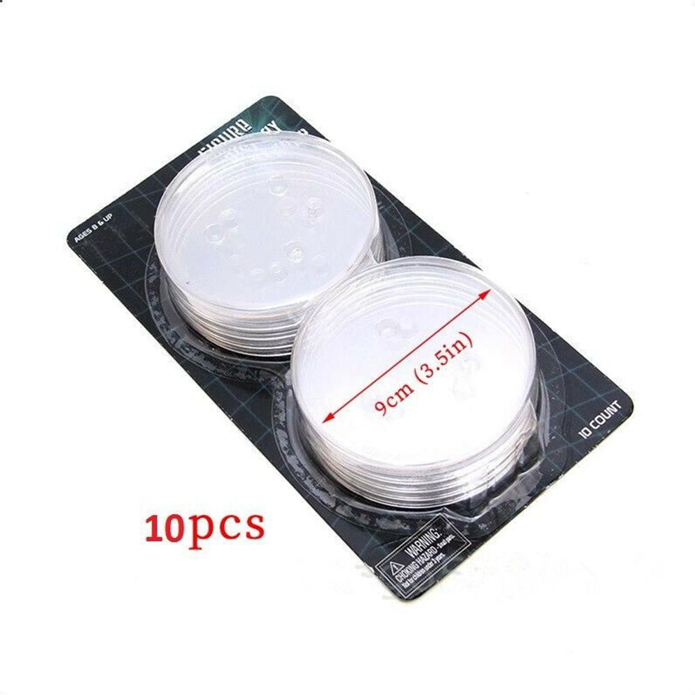 10pcs Round Clear Action Figure Stand Display Base Fits most 6" to 8" Model