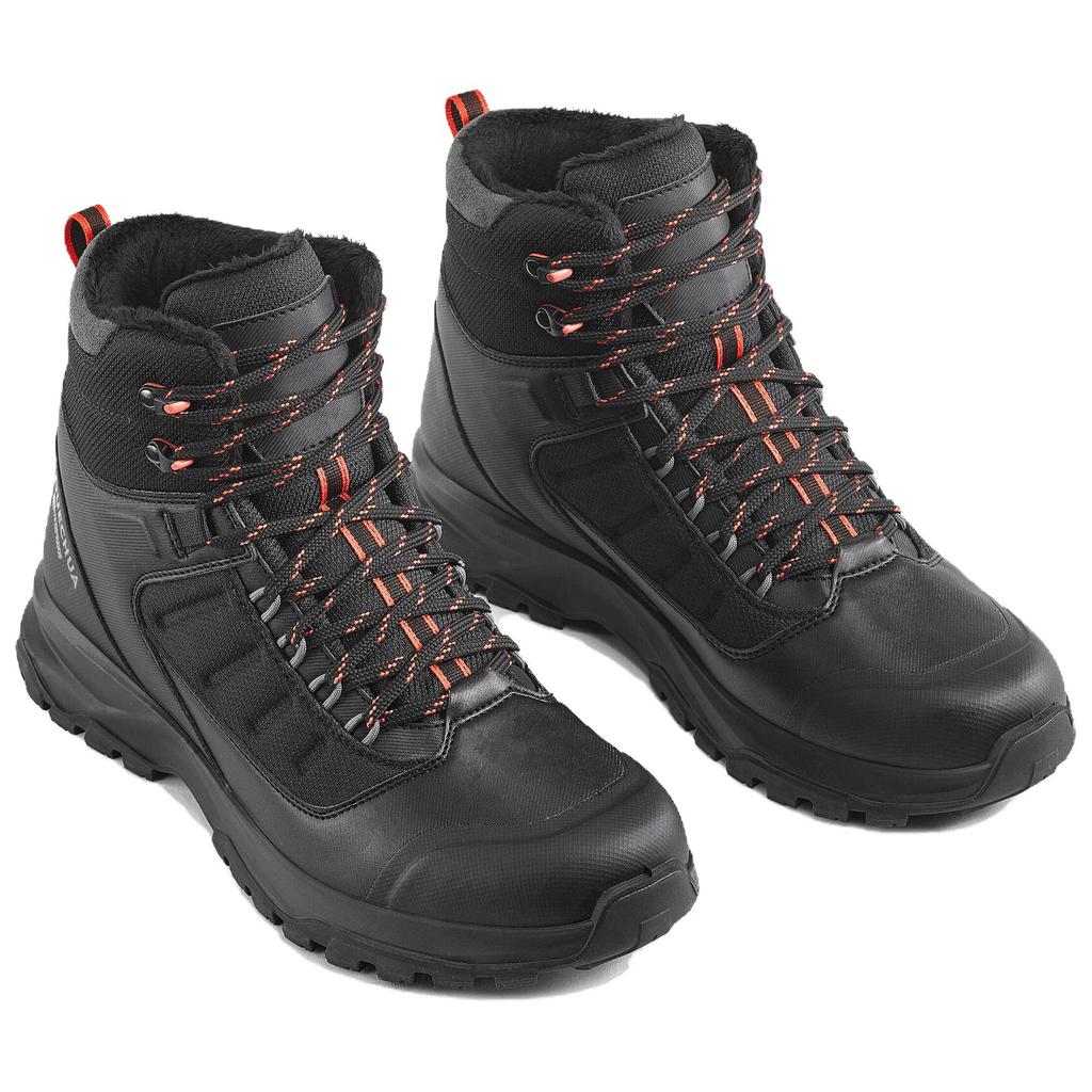 DECATHLON SH500 mountain Comfortable and Versatile Abrasion Resistant Warm Waterproof Medium Top Hiking Shoes Men's Black