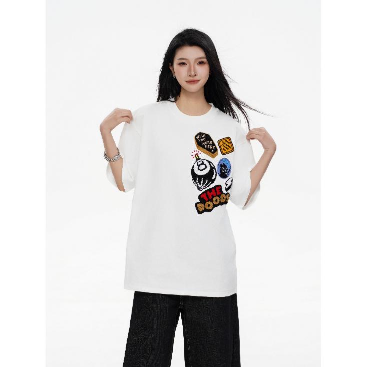 

Летняя футболка с коротким рукавом, мужская футболка с принтом в виде граффити на английском языке, стильная футболка из хлопка, модный брендовый топ 2XL белый