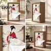 Handcrafted Decorative Tissue Box Chinese Style Rectangular Box, High-density Board Paper Holder, Classical Unique Oriental Home Decor Four