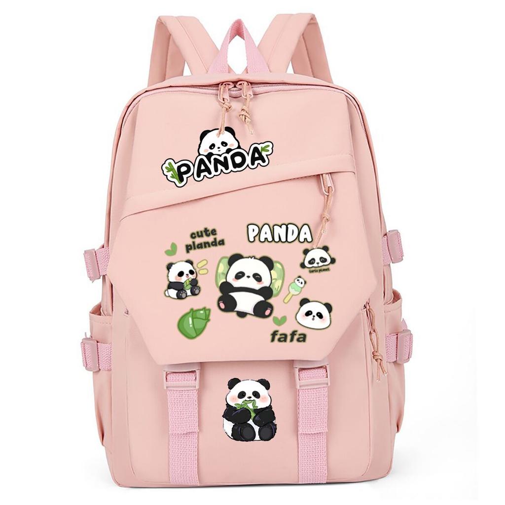 Panda Huahua Cartoon Printed Student Campus Backpack Casual Large Capacity School Bag