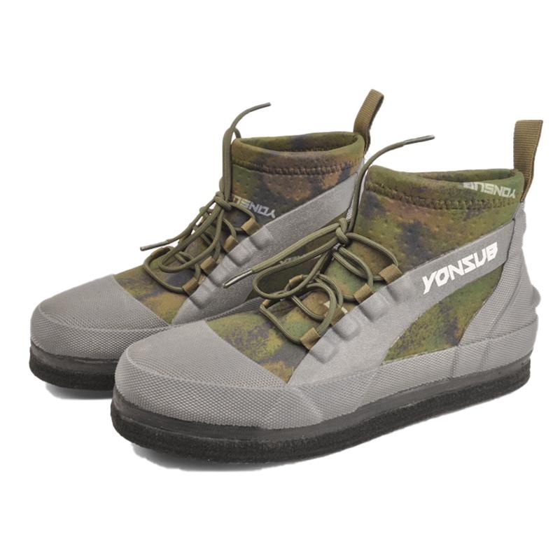 2025 YONSUB Mid Cut Fisher Boots with Sole Nail Keep Warm Water Shoes Anti Slip Professional Sea Fishing Shoes Size 36-46
