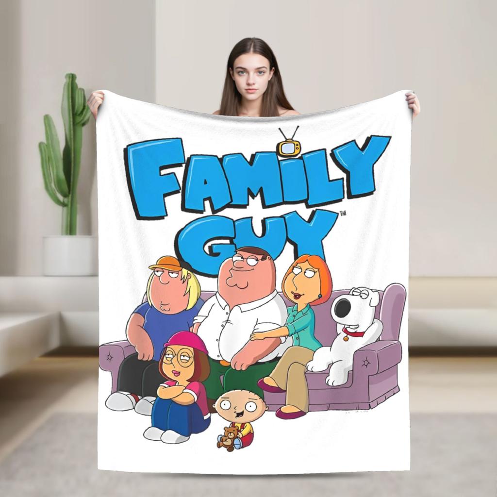 Families Cartoon Peter Griffin Guys Flannel Throw Fashion Blanket Funny TV for Bed Knitted Fashion Blanket Car Super Soft Multifunction
