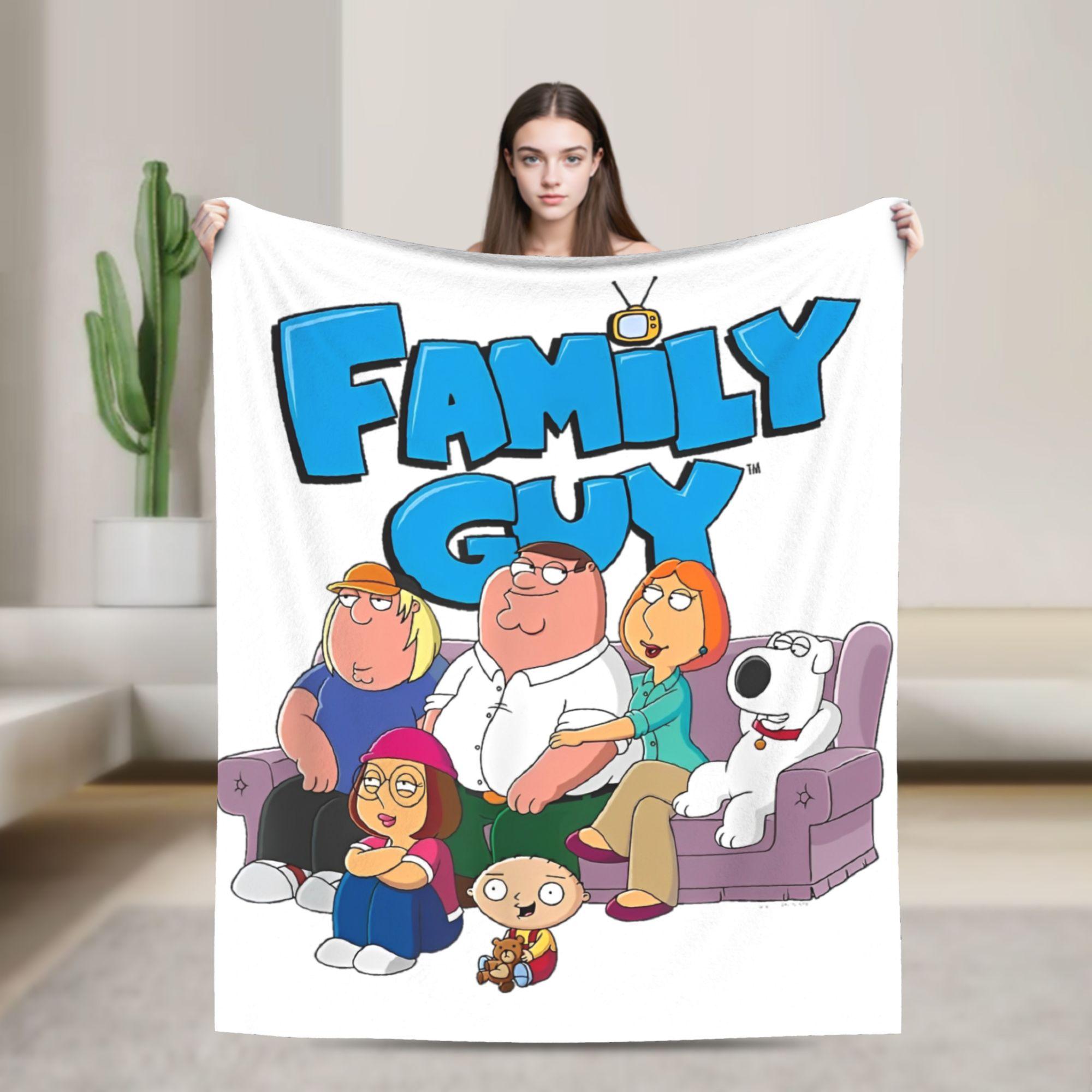 

Families Cartoon Peter Griffin Guys Flannel Throw Blanket Funny TV for Bed Knitted Blanket Car Super Soft Multifunction 50x60in