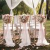 2pcs Chiffon Chair Sashes Wedding Chair Decoration 20x250cm for Wedding Aisle Party Banquet Event Baby Shower