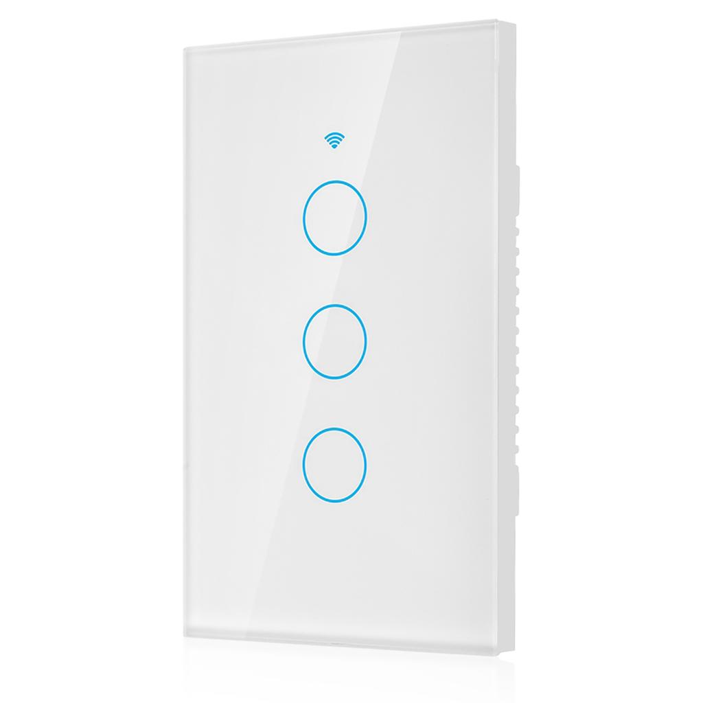 WiFi Touch Screen Switch Single Circle for Alexa for Google 3?Way AC  (White )