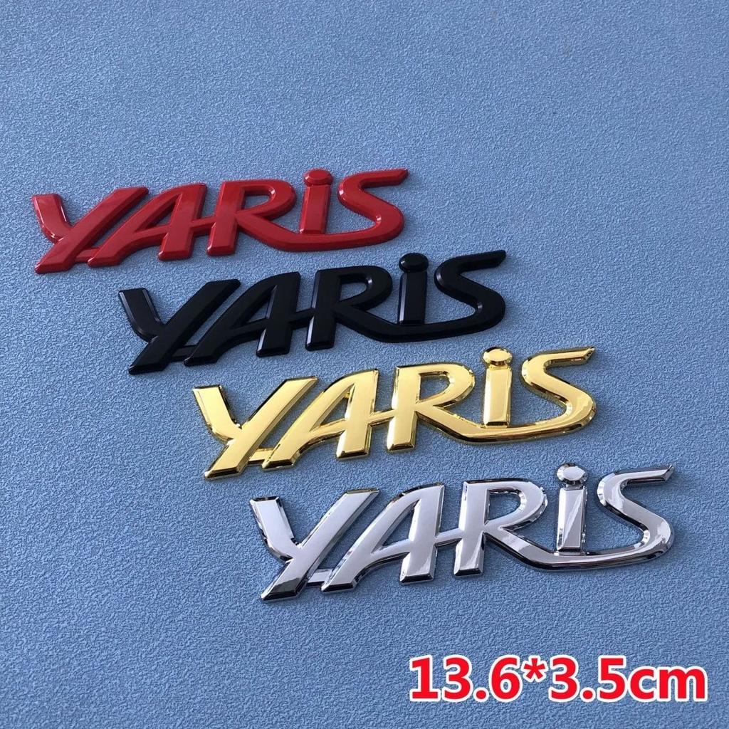 AGV3 3D Metal Yaris Logo Emblem Badge Matte black Chrome Plated Trunk Letter Sticker For Toyota Yaris Car Exterior Decor Accessories