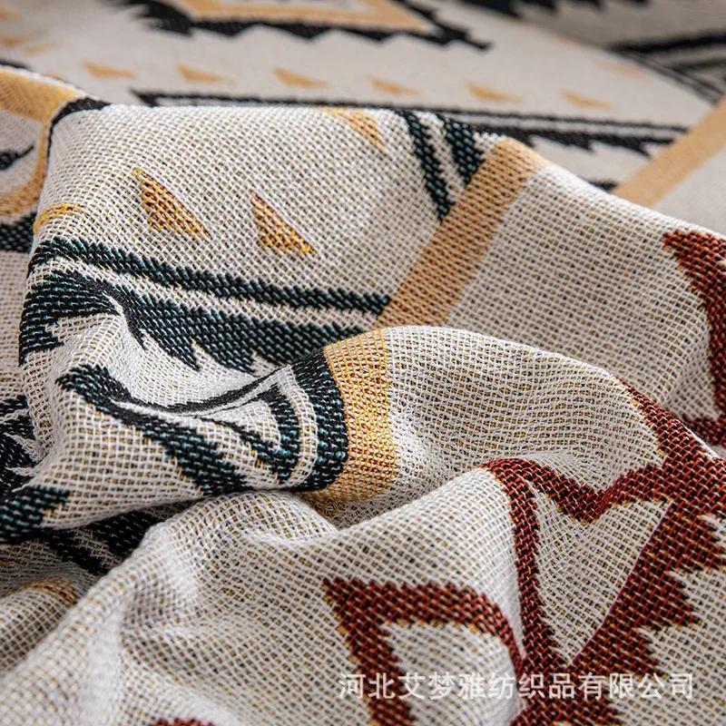 Geometrisches Quasten-Sofa-Handtuch, Nordische Strickdecke, Tragbare Sofabezug, Wohnzimmer, Schlafzimmer, Heimdeko
