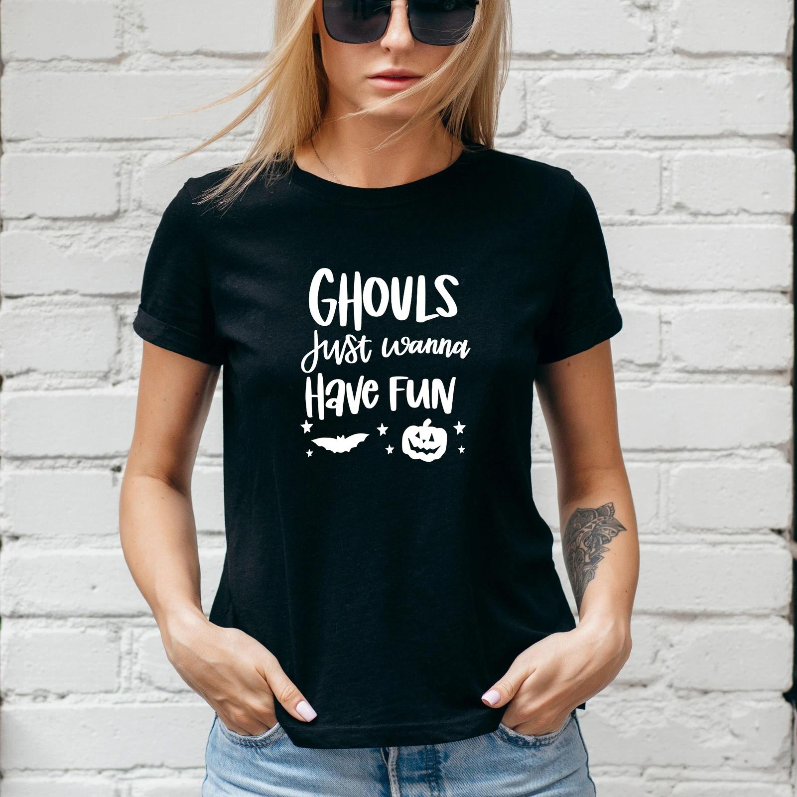 GHOULS JUST WANNA HAVE FUN T-Shirt, HALLOWEEN Autumn, Ghost, Unisex/Lady Fit #2 M
