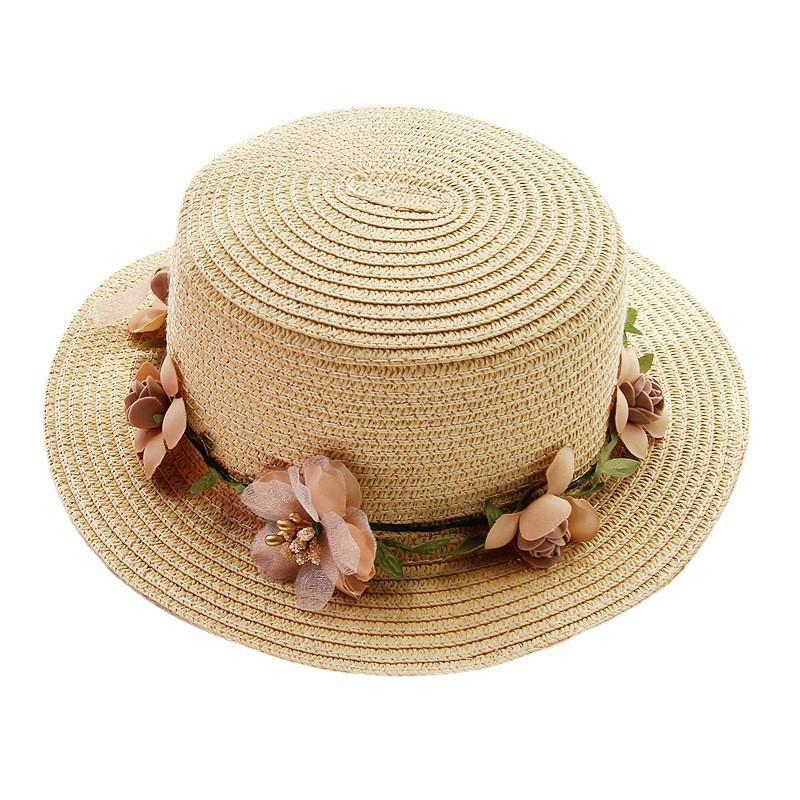Summer Flower Hat With Wide Brim And Sunshade For Outdoor Beach Vacation