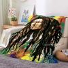 Bob Marley Album Blanket Reggae Music Jamaican Style Soft Flannel Blanket Portable Home Travel Sofa Blanket