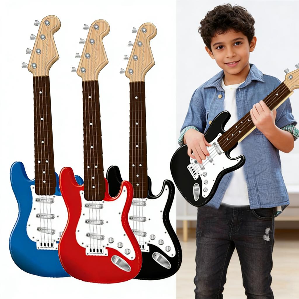 Children's Rock Electric Guitar Toy Multi Functional Instrument Pullable String Electric Guitar Toy Music