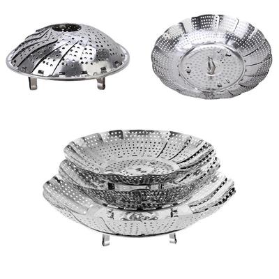 Faltbarer Edelstahl-Dampfgarer Gemüse Obst Lebensmittelkorb Dampfeinsatz Kochgeschirr Utensilien zum Kochen Dampf Ø 21/26/28cm