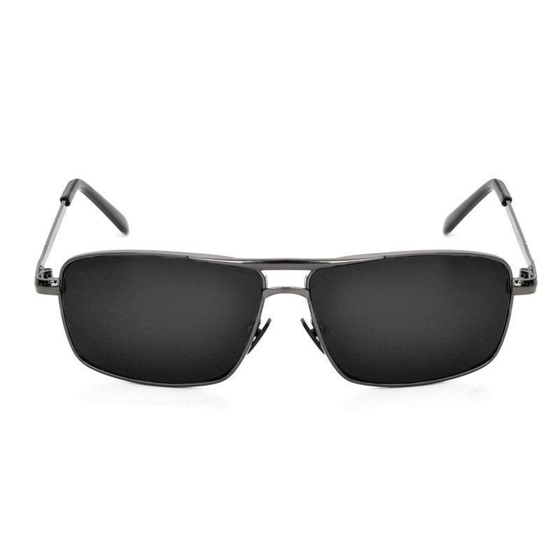 

1 шт. солнцезащитные очки с линзами из закаленного стекла, устойчивые к царапинам, с металлической оправой с двойной переносицей, очки для кемпинга чёрный