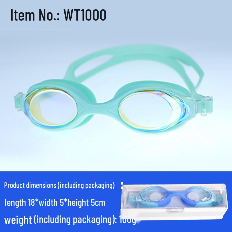 Kids' Anti-Fog High-Definition Swim Goggles with Flat Lens - Boys & Girls Diving Goggles