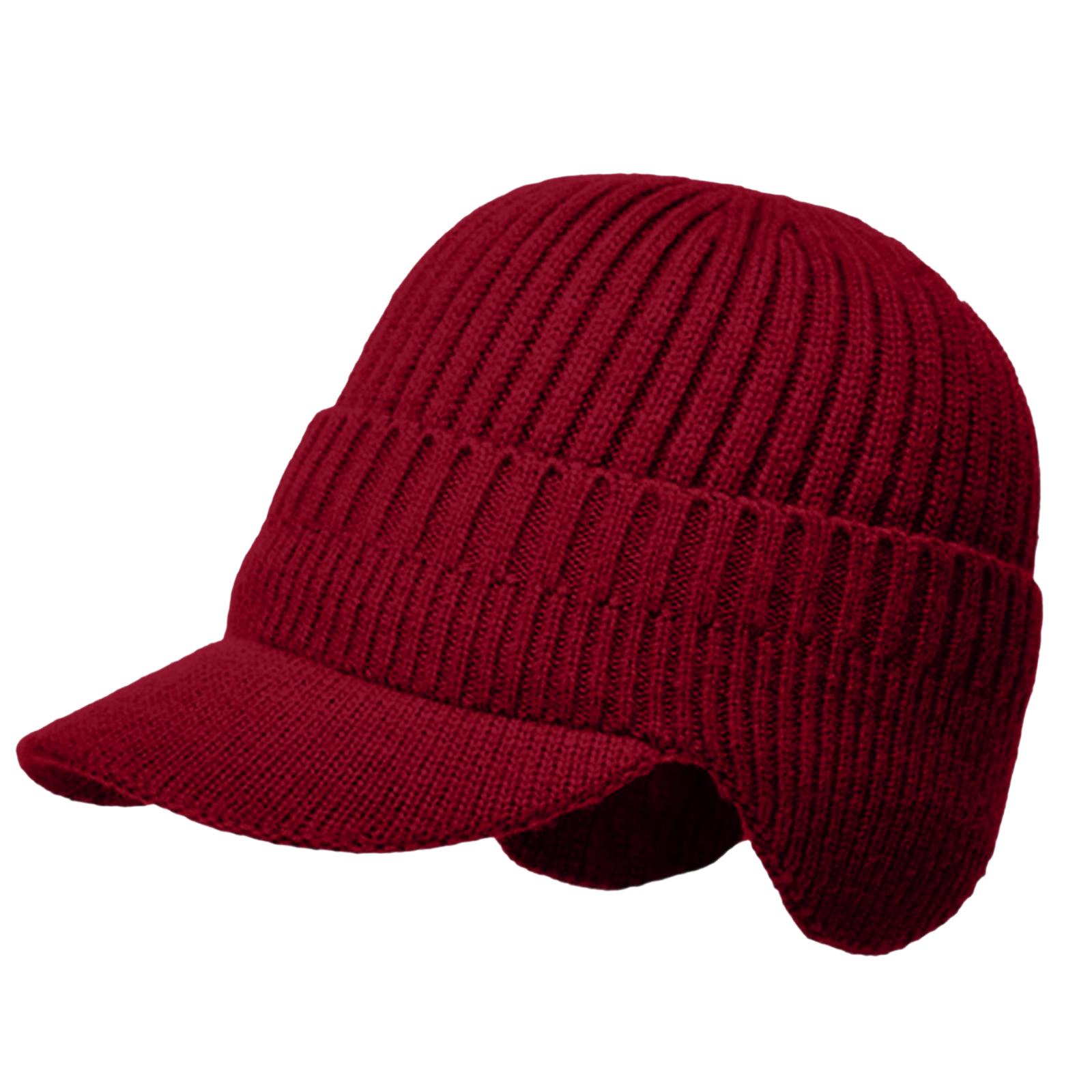 

Men s Fleece,lined, Thickened, Warm Woolen Hat, Winter,proof Cap One Size червоний