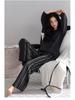 Women's Long Sleeve Rayon Cotton Pajama Set - Casual, Loose, Elastic Homewear for Autumn