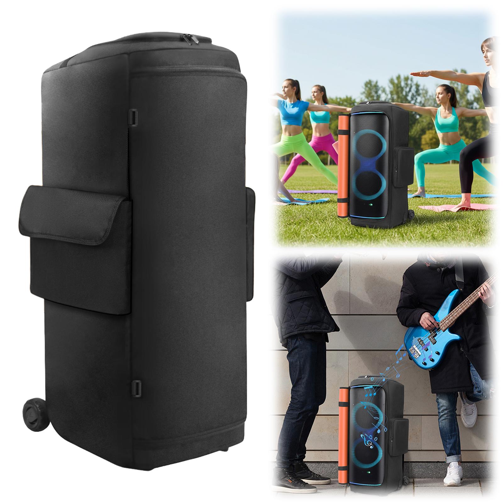 For JBL Partybox 720 Portable Speaker Dust Case with Mic Pocket Double-Sided Speaker Storage Bag Wear Resist for Outdoor Travel nero