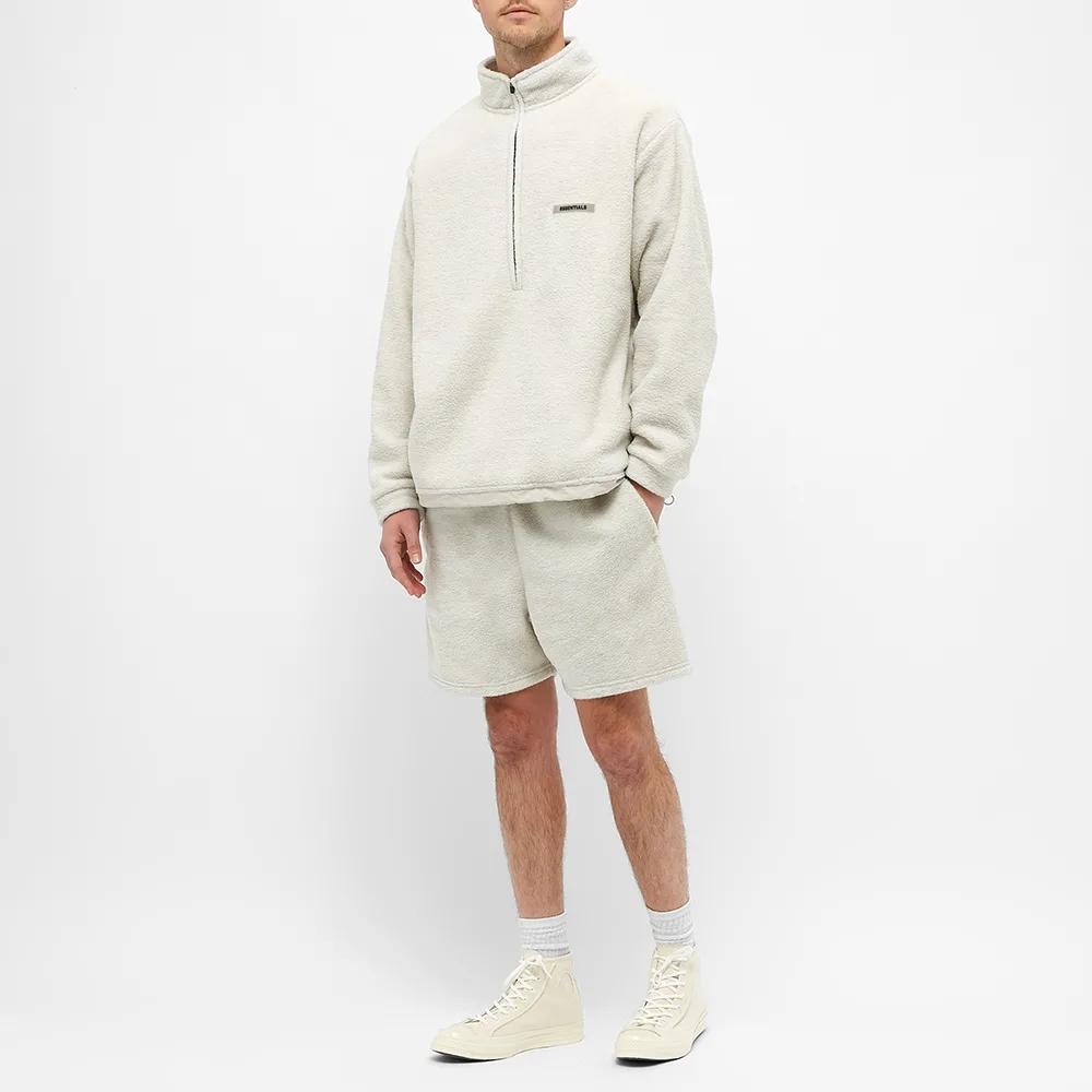 Fear of God Essentials Polar Fleece Half-Zip Sweater Unisex Tops Oatmeal FOG-SS20-278