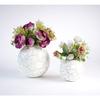 Metal Ball Vase for Home Decor|Round Flower Pot for Bedroom Living Room Office Wedding Birthday Anniversary Festival | Off-White