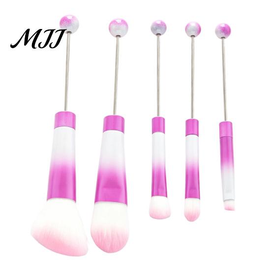 Eye Shadow Brushes 5Pcs Beadable Makeup Brush Set, DIY Cosmetic with Blank Bar, Women Tools Contouring Concealer Eyebrow Foundation for Girls
