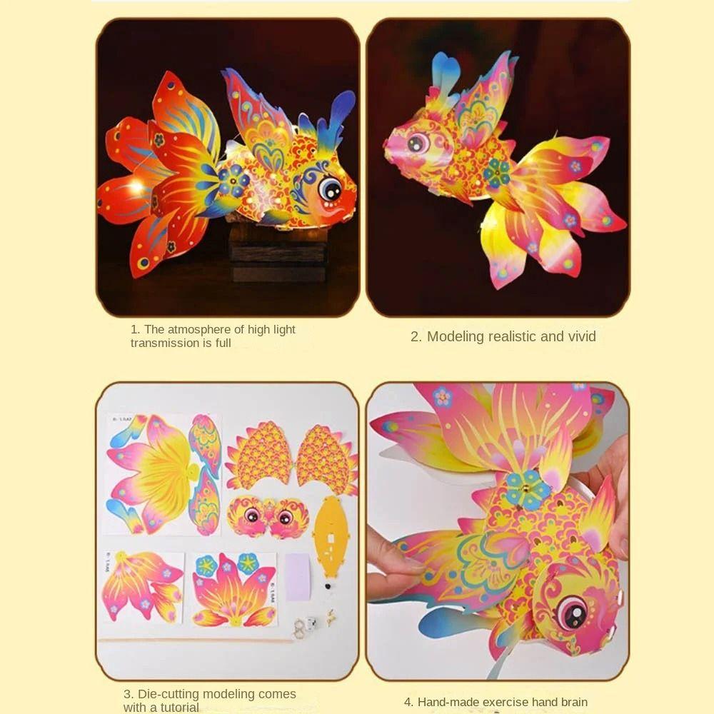 with LED Light Mid-Autumn Festival Lanterns Handheld DIY Festival Lanterns Kits  Blessing Ceremony