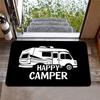 1pc Happy Camper RV Design Non-Slip Door Mat - Machine Washable Indoor/Outdoor Use, Suitable for RV Entrance, Patio & Camping
