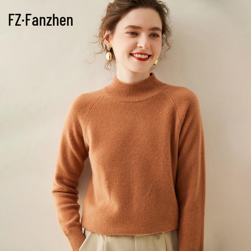 Vanzhen Women's 2024 A/W Thickened Cashmere Mock Neck Knit Sweater
