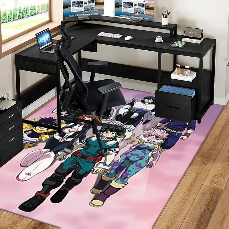 1pc My Hero Academia Midoriya Izuku Chair Mat - Anime Cartoon Design Office Desk Pad, Non-Slip Carpet for Home Decor, Suitable for All Seasons.T068