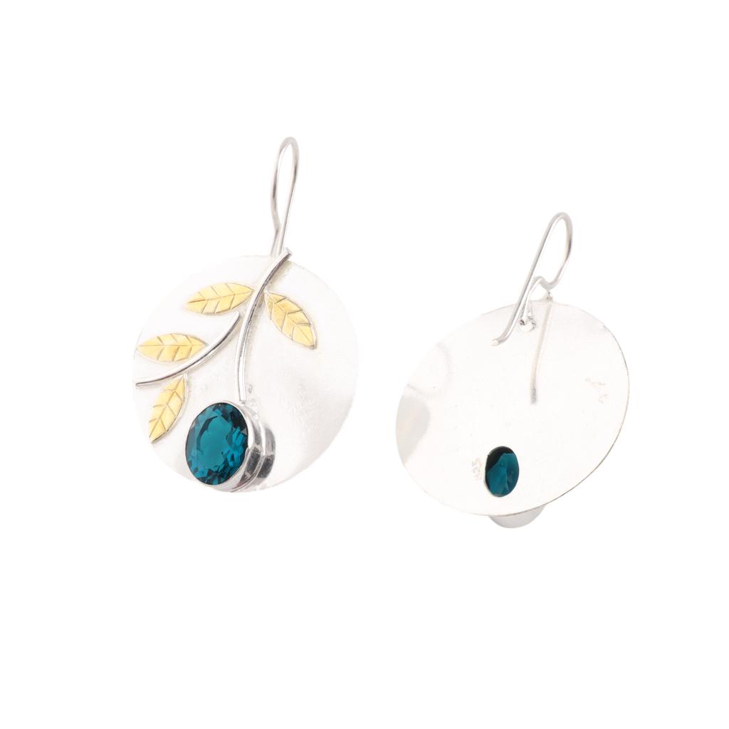 Blue Apatite Gemstone 925 Sterling Silver Women Jewelry Handmade Earrings 1.73" EE-176-16