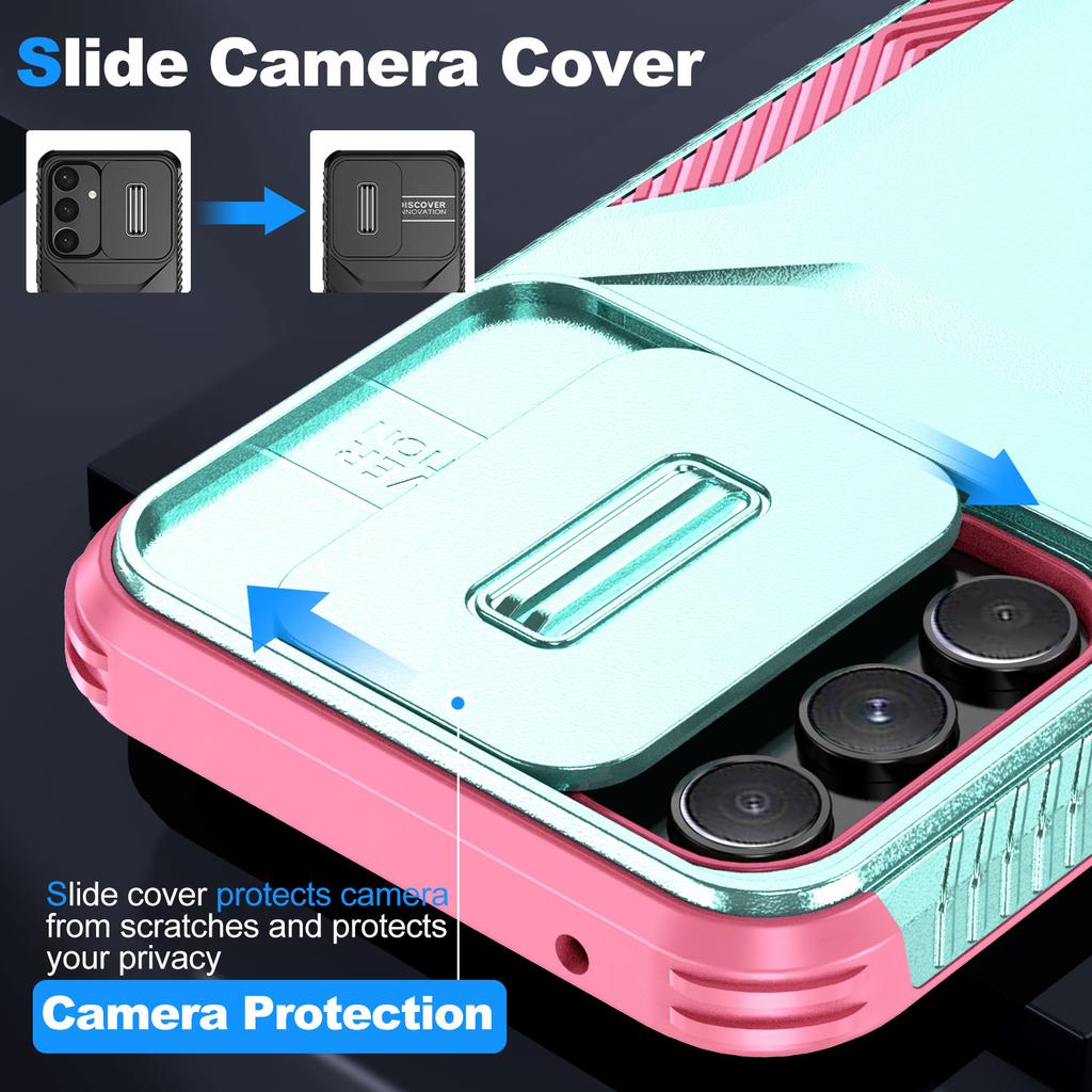 For Samsung Galaxy A54 5G Case TPU+PC Phone Cover with Slide Lens Protection Design