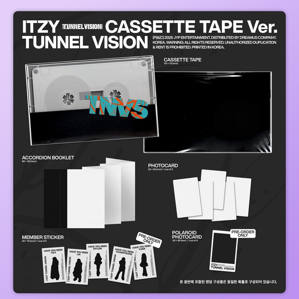 (PRE-ORDER POB) ITZY - TUNNEL VISION (Cassette Tape Ver.)
