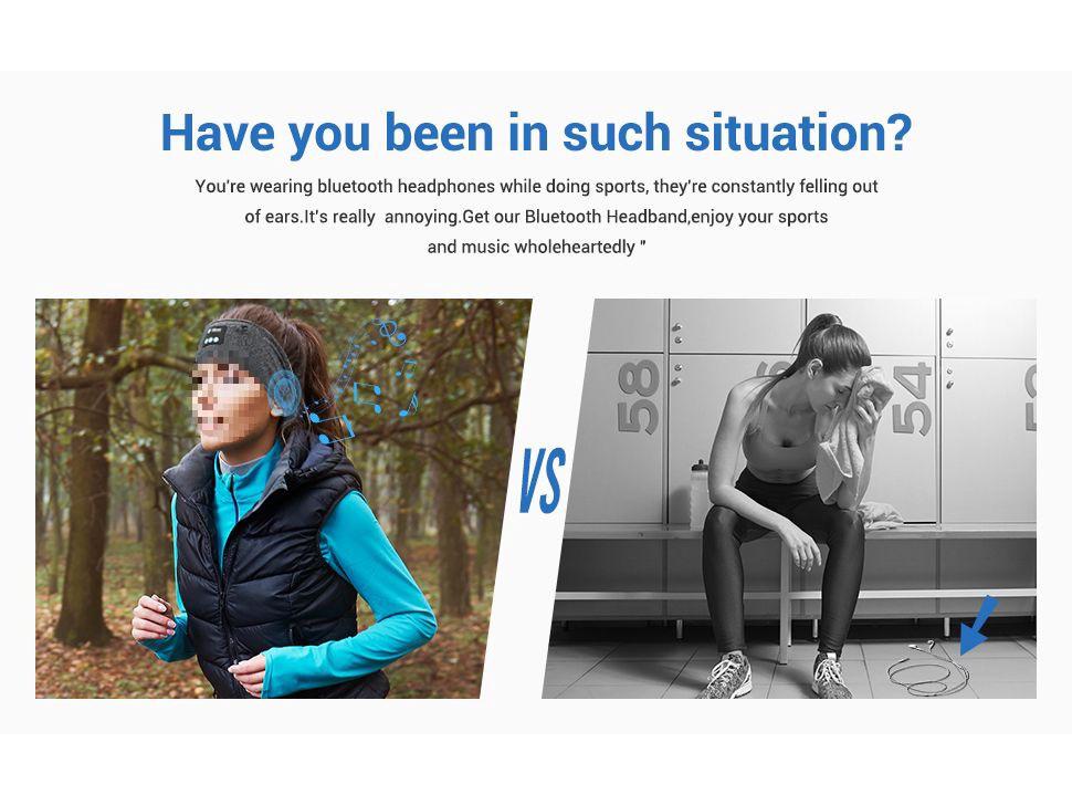 Bluetooth Sports Headband: Wireless Headphones for Running, Fitness, Yoga & Sleep