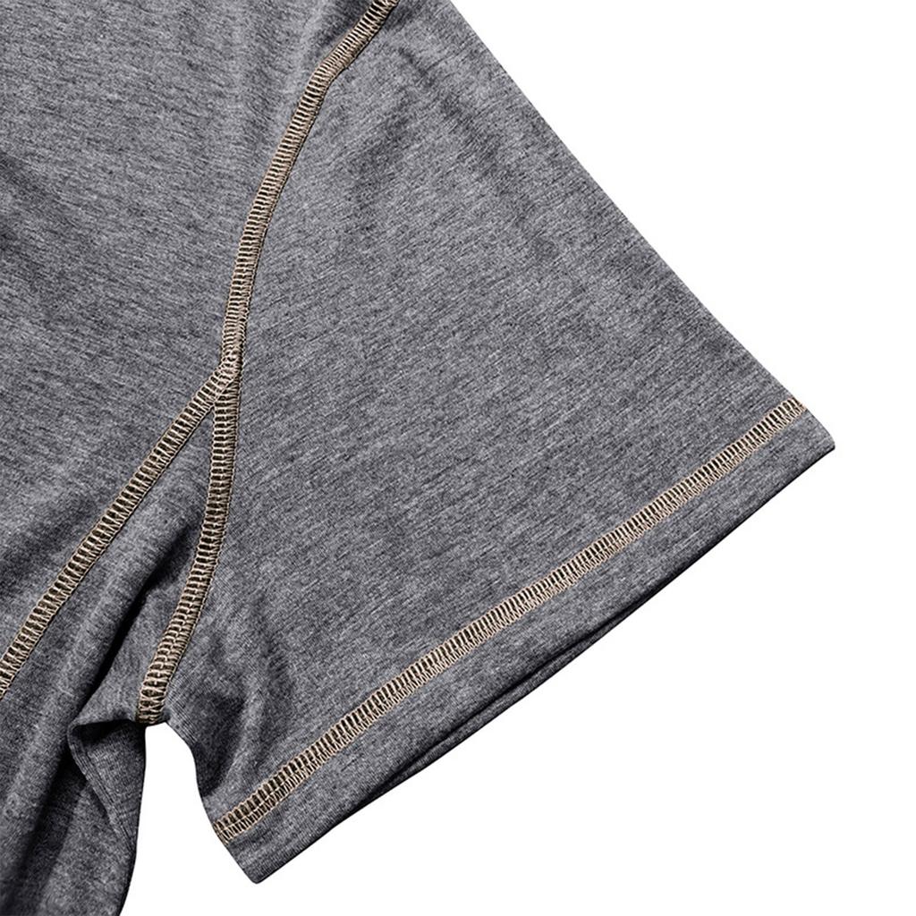 Men's Short Sleeved Shirt Men's 4-button T-shirt Casual Top