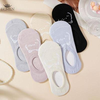Women Invisible Shallow Mouth Socks Cotton Ankle Socks  Breathable Silicone Anti Slip Socks