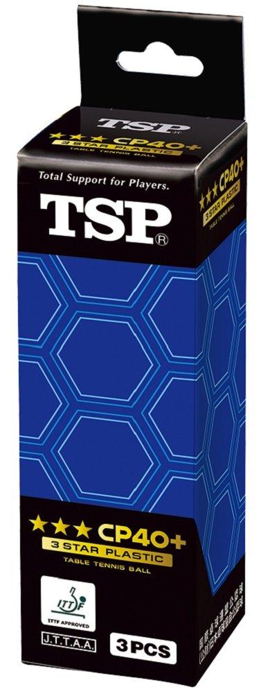TSP Table Tennis Pack of 3 CP40+ 3-Star Balls, (Product Code 014049)