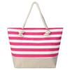 Casual Striped Canvas Bag For Women Large Capacity Shoulder Bag Shopping Totes Student Bookbag for School Travel Beach