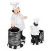 Chef Shape Figurine Statue Craft Decoration Ornament for Living Room Kitchen Restaurant