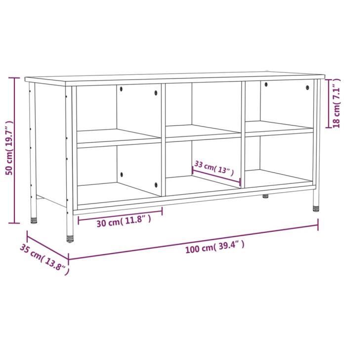 VidaXL Shoe Cabinet Brown Oak 100x35x50cm Engineered Wood 831842