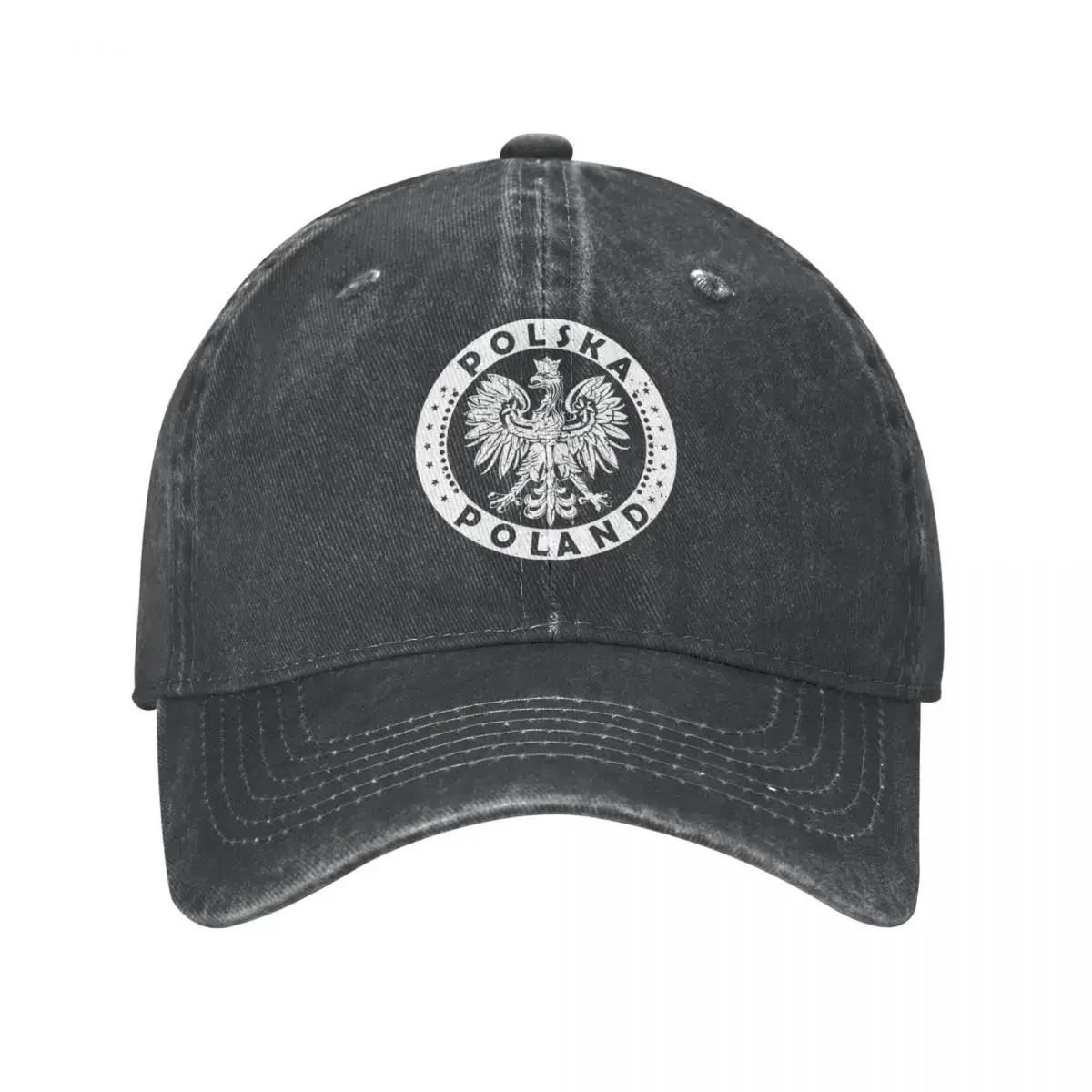 Polska Polish Eagle Vintage Men Women Baseball Cap Poland Coat Of Arms Distressed Washed Cap Vintage Outdoor Activities Sun Cap One Size