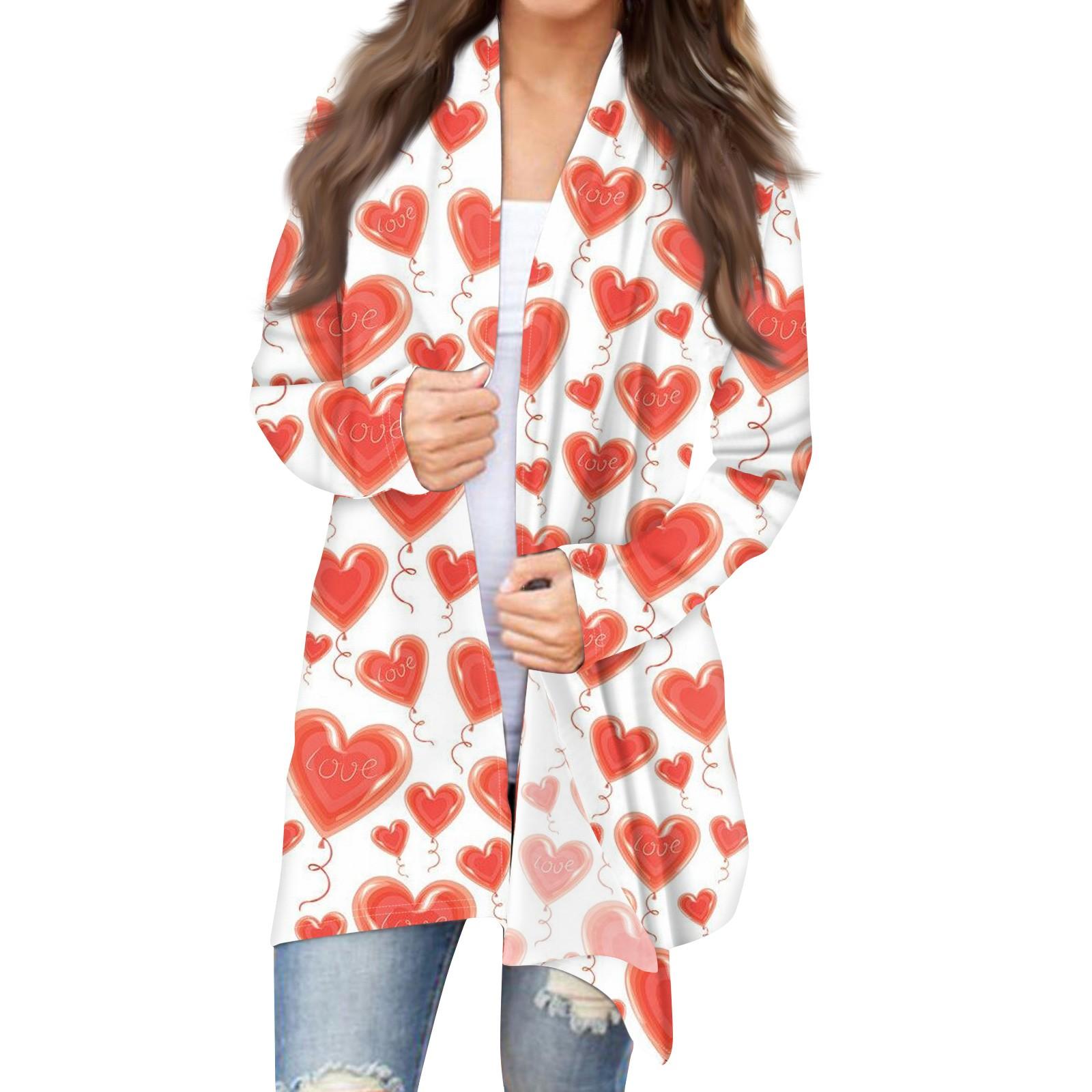 

Женская модная повседневная куртка-кардиган средней длины с принтом, пальто L